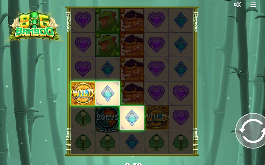 Base game 5x6 grid with the Base Bet selector